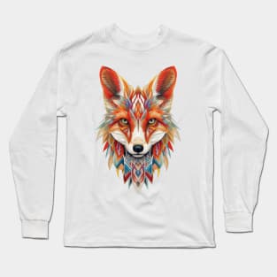 Spectrum Fox: Radiant Op Art Red Fox Design Long Sleeve T-Shirt